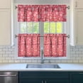 thumbnail image 3 of Kitchen Curtains 24 Inch Short - 3 Panel Set, Nautical Anchor Lighthouse Coastal Design, Rod Pocket Window Curtain for Beach House, Marine Ocean Wave Pattern, Easy Wash, 3 of 6