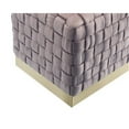 thumbnail image 4 of Nicole Miller Janice Velvet Ottoman Hand Woven Gold Stainless Steel Base Cube 1 PC, Lilac/Gold, 4 of 7