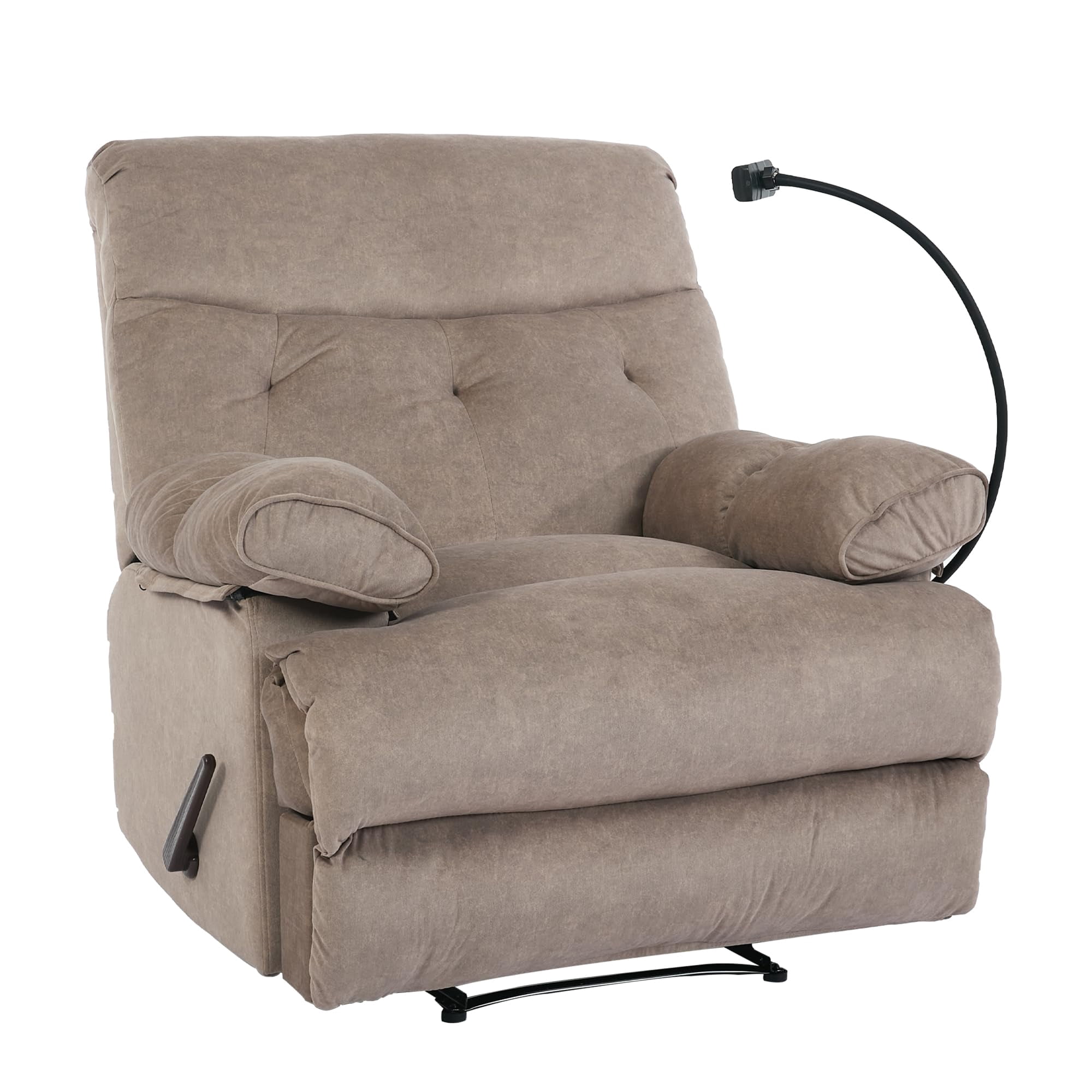Ergonomic Manual Recliner for Adults, Oversized Modern Recliner Chair for Bedroom, Living Room, Home Theater and RV，Dark Brown