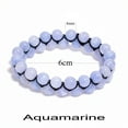 thumbnail image 2 of SATYAVIE JEWELLERY Aquamarine 8 MM Round Beads Bracelet Adjustable Bracelet for Men and Women, 2 of 4