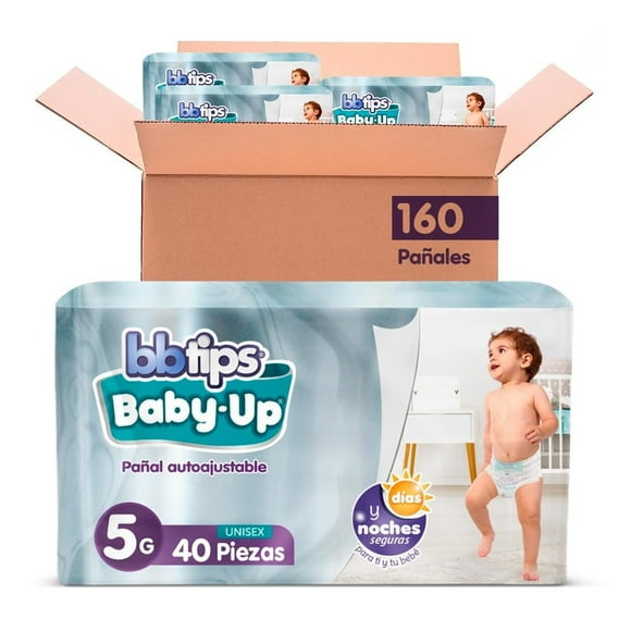 Pañal Autoajustable Bbtips Baby Up Etapa 5 160 piezas
