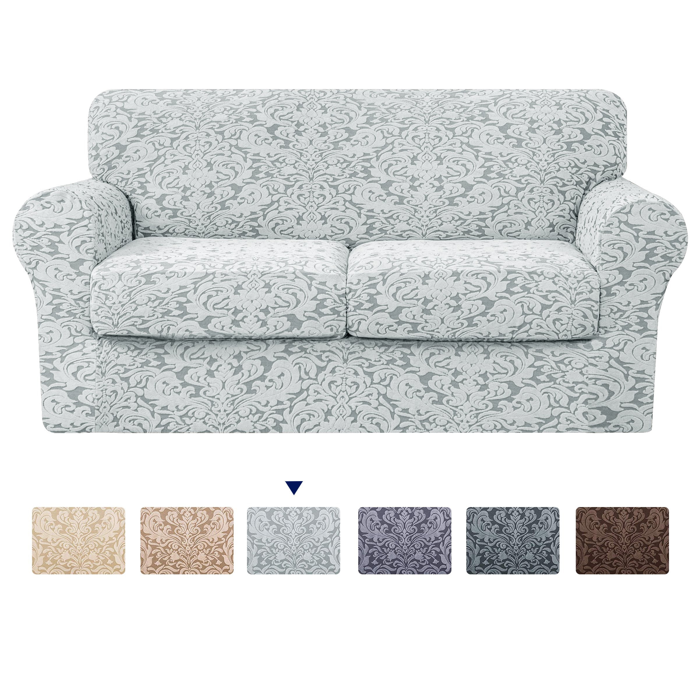 Subrtex Sofa Cover Stretch Jacquard Damask Sofa Cover with 2 Separate