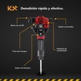thumbnail image 3 of Martillo Demoledor Rompedor De Concreto A Gasolina 52CC 3HP Motor de 2T 45J 1500BPM Kingsman negro Estandar, 3 of 9