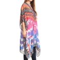 thumbnail image 3 of Sakkas Kristy Long Tall Lightweight Caftan Dress / Cover Up With V-Neck Jewels - 17122-PinkOrange - One Size Regular, 3 of 5