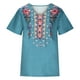 thumbnail image 3 of Moda mujer verano manga corta estampado floral con cuello en v camisetas casual blusa tops Fridja  hjk5065, 3 of 7