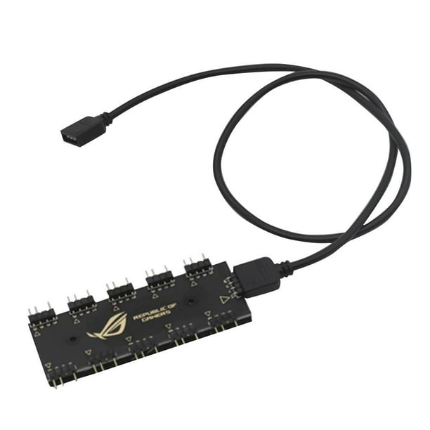 10 RGB Sync HUB Splitter Extension Cable for Motherboard RGB Fan (5V 3Pin)  - Walmart.com