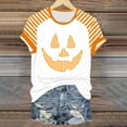 thumbnail image 2 of YDFCWXW Shirts for Women Halloween Pumpkin Graphic Tees Funny Short Sleeve Shirt Casual Autumn Tops White, S, 2 of 7