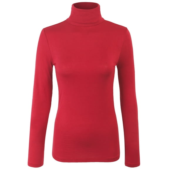 Womens Long Sleeve Basic Turtleneck