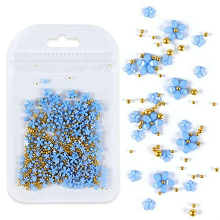Dicasser 3 Bags 3D Flower Nail Charms Acrylic Resin Flower Gems Caviar  Beads Nail Art Design Jewelry Accessories for Women Girls DIY Nails  Decoration (Gold) 