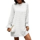thumbnail image 2 of Vestido De Manga Larga Con Cuello Redondo, Vestido De Manga Larga Con Orillo Fibroso Informal Con Estampado De Lunares Para Vacaciones En El Club ANGGREK  Otros, 2 of 6