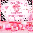 thumbnail image 2 of Cowgirl Birthday Party Decorations, Disco Western Yee Haw Happy Birthday Backdrop for Girl Birthday, 2 of 6