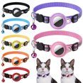 thumbnail image 3 of CBFFDC Collier pour Chat Collier pour Animal Réfléchissant Sangle Réglable Motif Petite Cloche Bouton Collier en Nylon pour Airtag, 3 of 7