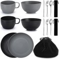 thumbnail image 1 of Camping Mess Kits for 2 Person, Silverware Set Spoons Forks Knives, Camping Essentials Gear, Accessories for Travel, Picnic, Outdoor, Easy to Carry and Clean, 1 of 6