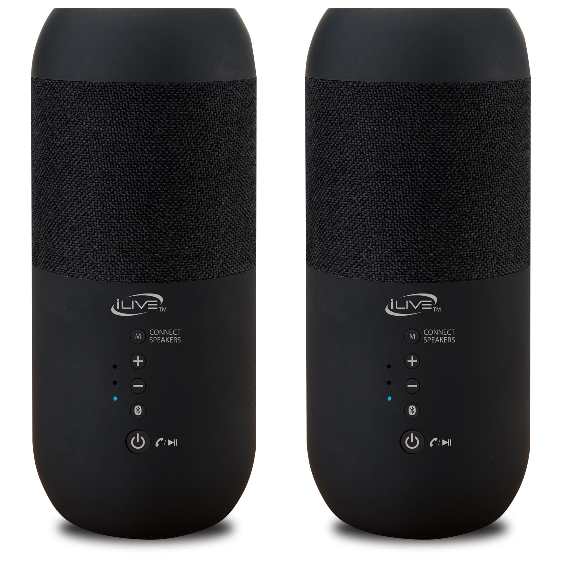 iLive Indoor/Outdoor Bluetooth Wireless Speakers with removable Stakes, Set of 2, ISBW240BDL, Black