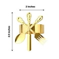 thumbnail image 2 of BalsaCircle 4 Gold Round Metallic Dinner Napkin Rings Fork Knife Spoon Design Party Events Decorations Supplies, 2 of 8