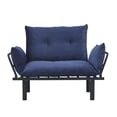 thumbnail image 4 of Loveseat with Metal Frame,Modern Small Couch with Tufted Upholstered Fabric,Comfy Couches for Living Room, Leisure Furniture with adjustable Backrest  for Dorm,Office,and Apartment,Blue, 4 of 6