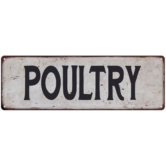 POULTRY Vintage Look Rustic 6x18 Metal Sign Chic Retro 206180035021