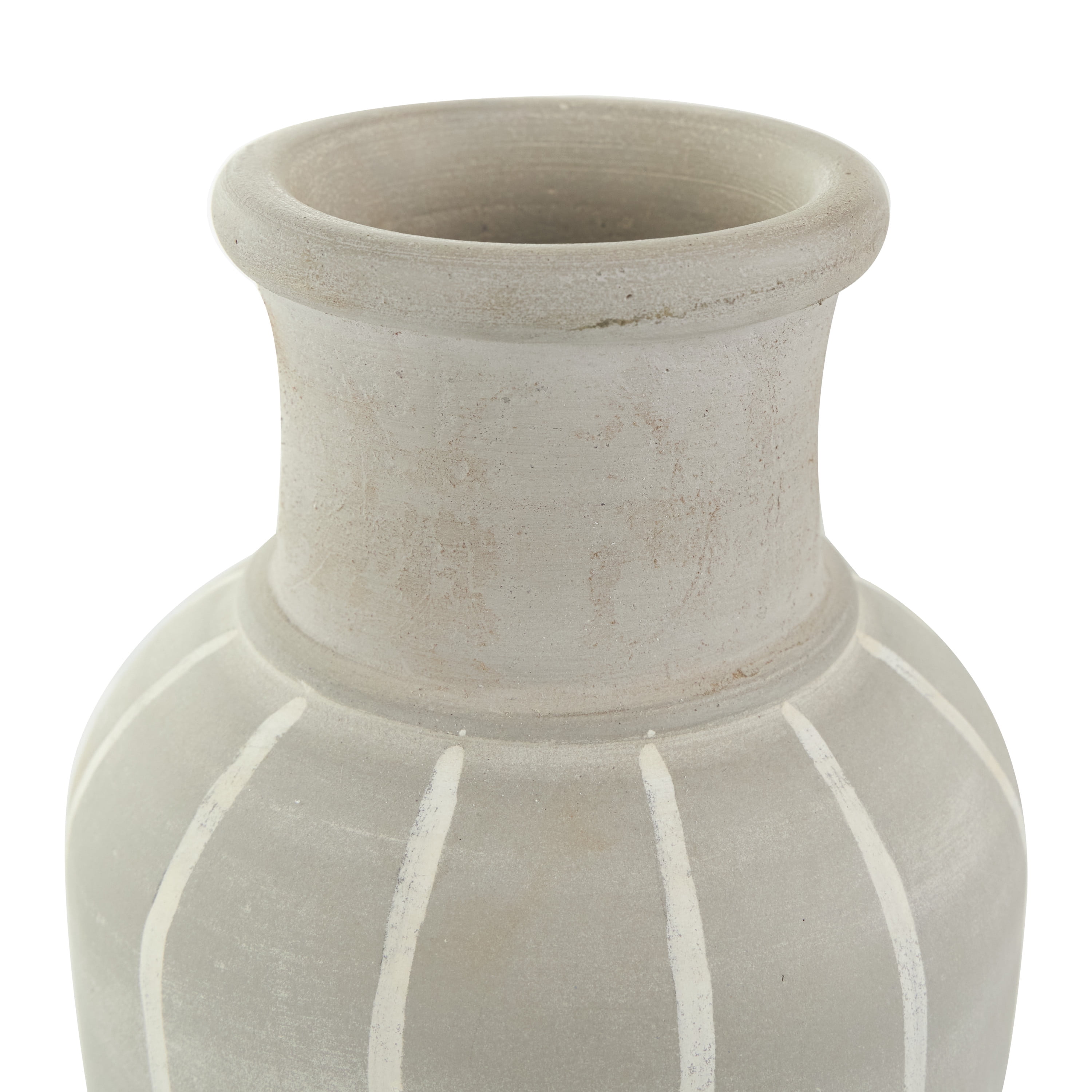 DecMode 15" Abstract Ombre Drip Blue Ceramic Vase with Gray and White Accents