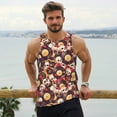 thumbnail image 6 of Lsque Skull record lips Pattern Mens Tank Tops Muscle Athletic Quick Dry Sleeveless Workout Fitness T Shirts Beach Tank Top, Loose-fit Sleeveless Shirt for Men-3X-Large, 6 of 7