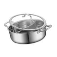 thumbnail image 3 of QSTDGVPW Shabu Shabu Hot Pot, Stainless Steel Cookware, Double Sided Multipurpose Chinese 28cm, 3 of 9