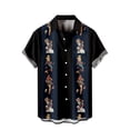 thumbnail image 1 of Camisas s Para Hombre Camisa de manga corta con solapa y hebilla de bolsillo con impresión digital 3D para hombre (Black, 3XL), 1 of 4