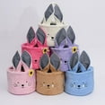 thumbnail image 6 of Plush Easter Bunny Basket Rabbit Buckets with Long Ear for Kids Easter Tote Bags for Party Decorations Candy Gifts Bags, 6 of 7