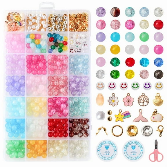 Bopika 660 Pcs Jewelry Making Kit, Crystal Stone Bracelet Making Set for Adults, Jewelry and Bracelets