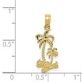 thumbnail image 4 of 14k Yellow Gold Solid Polished Double Palm Trees Pendant Necklace 22.8x9mm Pendant for Women, 4 of 4