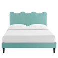 thumbnail image 6 of Modway Current Performance Velvet Full Platform Bed in Mint, 6 of 10