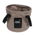 thumbnail image 3 of Camping Collapsible Bucket 10L Capacity Food Grade PVC Mesh Side Reinforced Rope Portable Outdoor Foldable Bucket for Travel Sand Color, 3 of 9