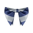 thumbnail image 1 of CORBATA DE MOÑO PREATADA DE RAYAS GRUESAS PARA HOMBRES INSPIRE CHIC, AJUSTABLE DE SATÉN PARA BODAS FORMAL, GRIS-AZUL, 1 of 4