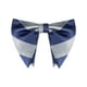 thumbnail image 1 of INSPIRAR CHIC Corbatas de moño preatadas de rayas gruesas para hombres, corbatas de satén ajustables para bodas formales en gris-azul, 1 of 4