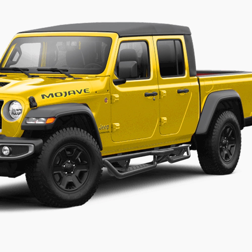 Autobull Running Boards Compatible with Jeep Gladiator JT 2020-2026, 6" 2-Stairs Side Step Rails Coated Black Carbon Steel Nerf Bars