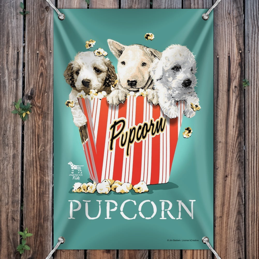 Pupcorn Movie Theater Popcorn Dogs Humor Funny Home Business Office Sign 
