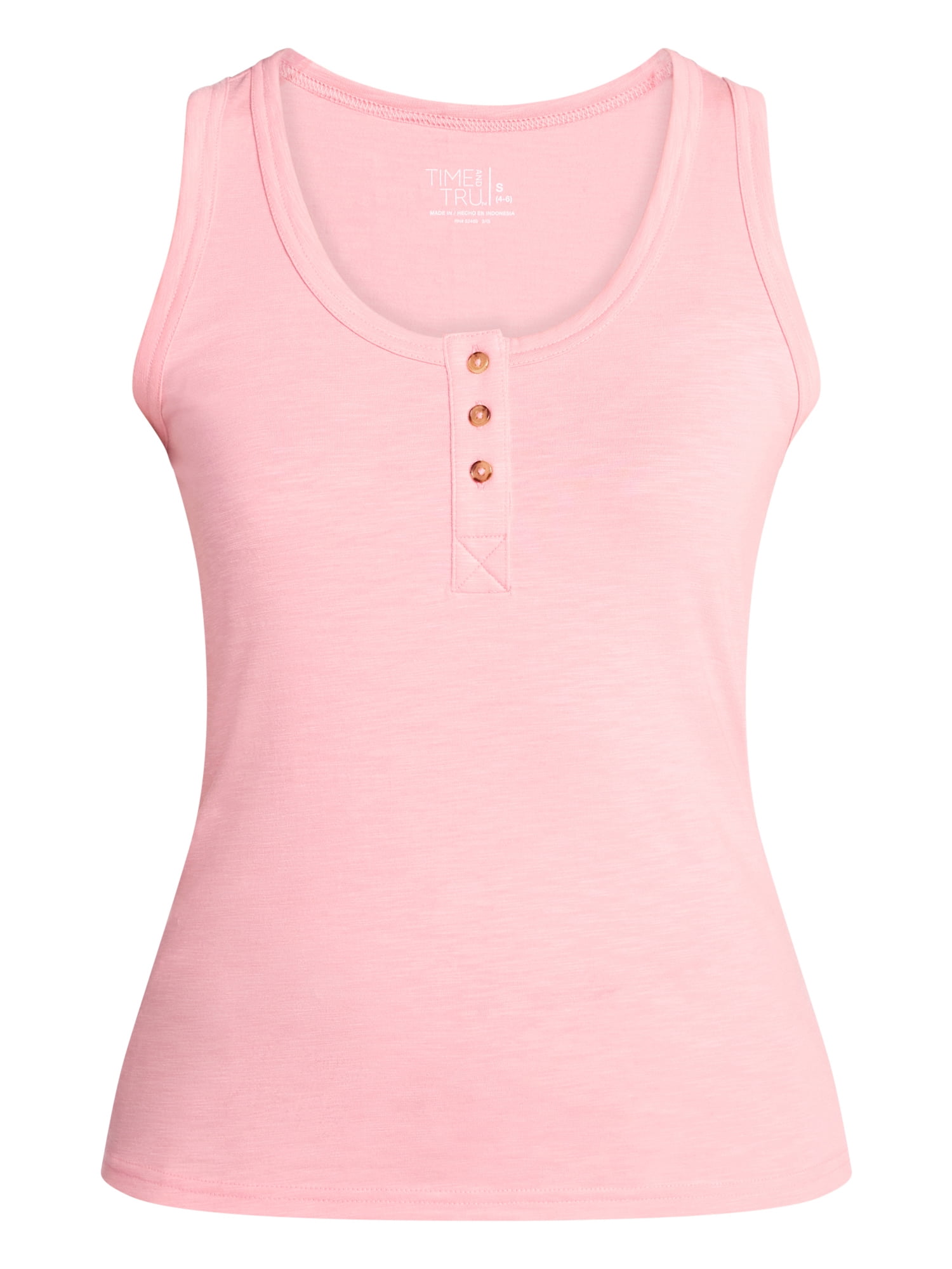 Time and Tru Women’s Slub Henley Tank Top, sizes XS-XXXL