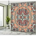 thumbnail image 5 of Ambesonne Floral Shower Curtain, Ukranian Carpet, 69"Wx84"L, Salmon Sky Blue, 5 of 5