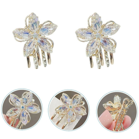 Yardwe 3pcs Mini Flower Claw Clips Hair Accessories Women Styling Tool for Working