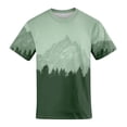 thumbnail image 5 of Men's Fashion T-Shirts Graphic Tees Mountain Views Print Tee for Men Dark Green S, 5 of 6