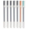 MUJI Gel Ink Ball Point Pen 0.38mm, Black-5pcs, Orange-1pc & Green-1pc Set (Original Version)