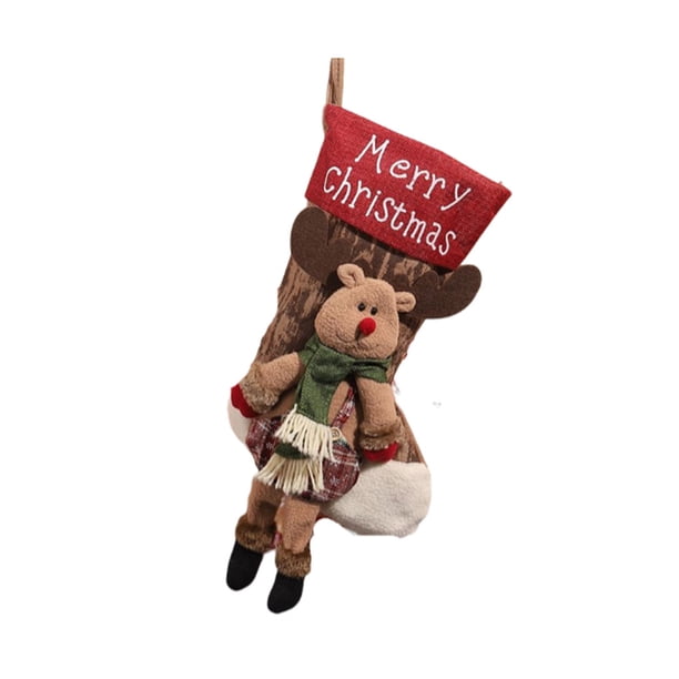 Toystoory Calcetín de Navidad Chimenea Ventana Árbol Colgando Tela Decoración de Navidad Festival Fiesta temática Año Nuevo Colgante decorativo Bolsa Kits de decoración para fiestas Animal Toystoory HA069802-03