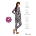 thumbnail image 6 of MeMoi Women's 2 Piece Purple Blossom Long Sleeve and Tapered Pant Pajama Set - Womens - Female, Small, Purple, 6 of 7