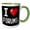 Green/White, variant on 3drose, Geeky Old School Pixelated Pixels 8-bit I Heart I Love Forums, 11oz Two-tone Red Mug