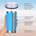 thumbnail image 5 of Juego de 1 vaso de acero inoxidable de 20 oz con tapa, taza de viaje con aislamiento al vacío de doble pared, vaso de café delgado y colorido para café, agua, bebidas frías y calientes, 5 of 5