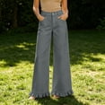 thumbnail image 5 of Women's High Waist Wide Leg Pants With Ruffle Hem Casual Loose Flared Trousers With Pockets, 5 of 6