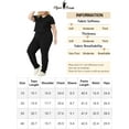 thumbnail image 6 of Agnes Orinda Women's Plus Size 2 Piece Outfit Short Sleeve V Neck Blouse with Sweatpants Joggers Sports Suit 1X Black, 6 of 6