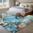 thumbnail image 5 of Coastal Jellyfish Large Area Rugs for Bedroom Living Room, Soft Non Slip Carpet Bedside Rug, Blue Coral Starfish Abstract Painting Rectangle Floor Cover Kitchen Accent Rug 5'x7' for Office, 5 of 9