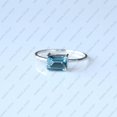 thumbnail image 3 of Baguette Cut London Blue Topaz Solitaire Ring, 925 Sterling SIlver Ring, Stackable Ring, Minimalist Jewelry Handmade Fine Jewelry. Gift For Her., 3 of 5