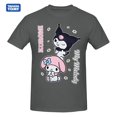 thumbnail image 1 of Camiseta de Sanrio Kuromi & My Melody, camiseta de manga corta Harajuku, camiseta gráfica 100% de algodón, camiseta de marcas, 1 of 4