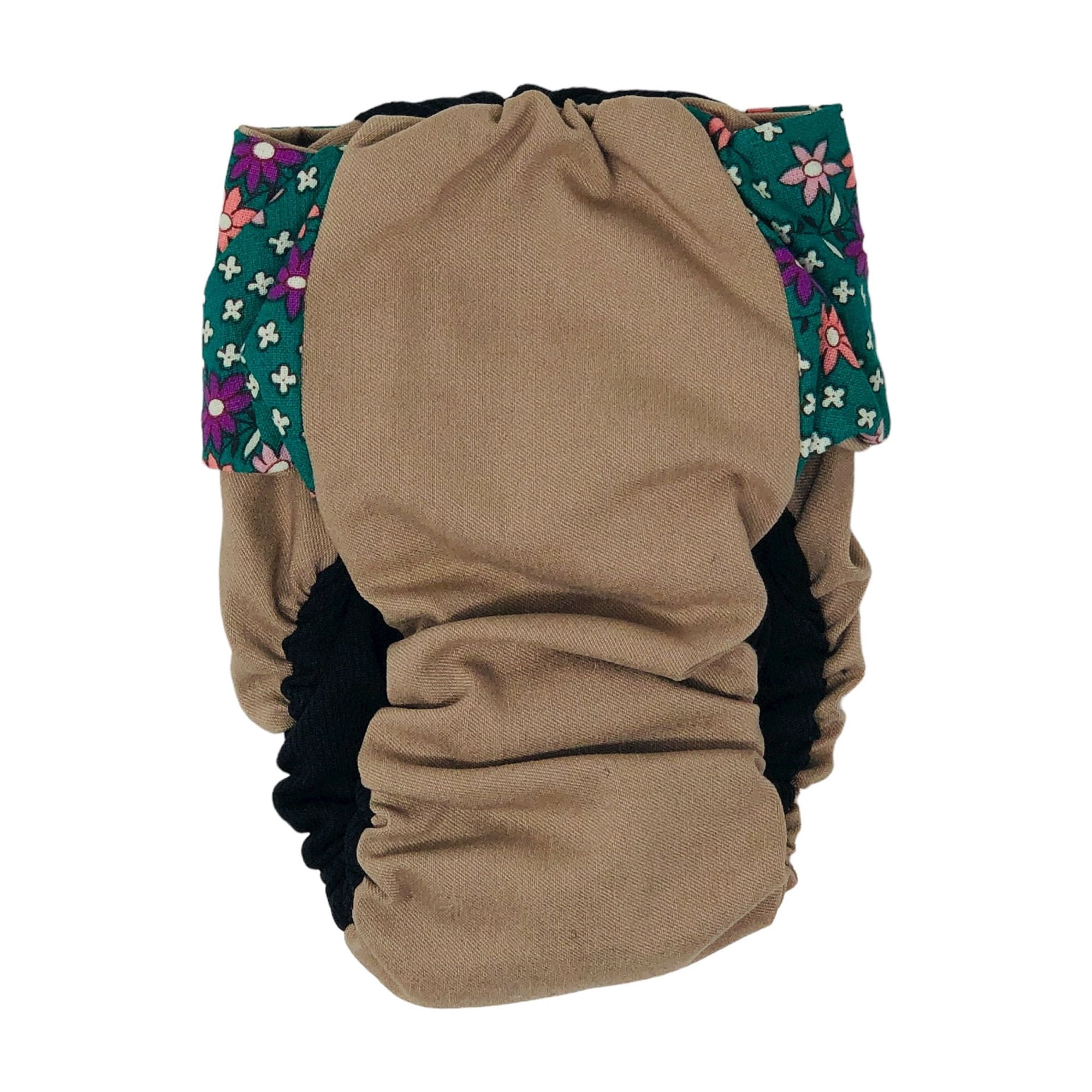 Barkertime Flowers Green on Brown Dog Diaper