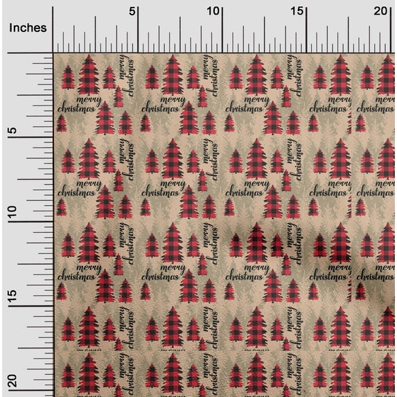 oneOone Viscose Jersey Light Brown Fabric Merry Christmas Sewing Fabric By The Yard Printed Diy Clothing Sewing Supplies 60 Inch Wide